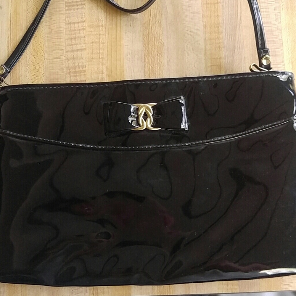 **2 for $25** Black Patent Clutch Purse - Picture 2 of 6